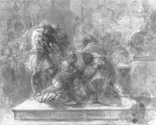 Языческие жрецы убивают первых киевских христиан в храме Перуна, 1803 - Орест Кипренский