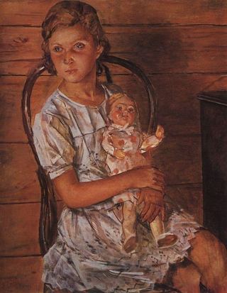 Девочка с куклой. 1937