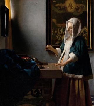 Женщина, держащая весы, 1665 - Иоганн Вермеер