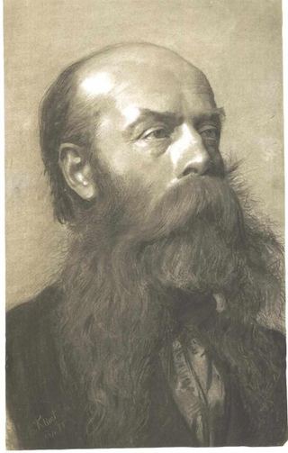 Портрет мужчины с бородой в профиль в три четверти, 1879