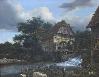 Две водяные мельницы и открытый шлюз, 1653 - Якоб ван Рейсдал