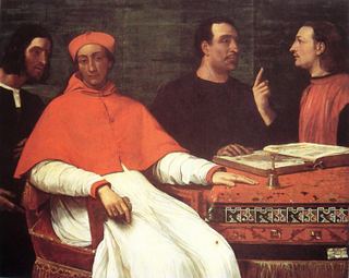 Кардинал Бандинелло Саули, его секретарь и два географа, 1516