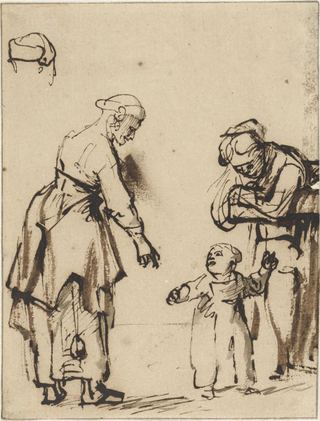Две стоящие женщины с ребенком, 1649