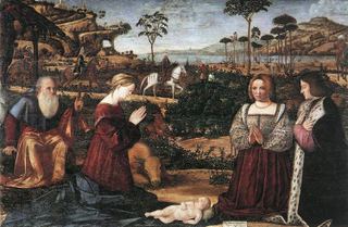 Святое семейство с двумя дарителями, 1505