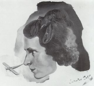 Портрет Галы с лобстером (Портрет Галы с носом самолета), c.1934