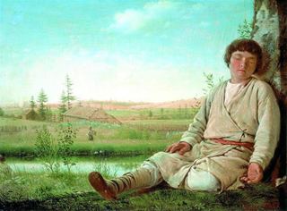 Спящий пастушок, 1824 - Алексей Венецианов