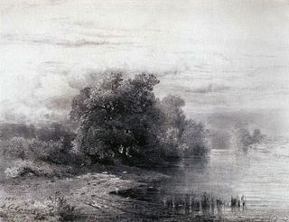 Деревья у реки. 1861
