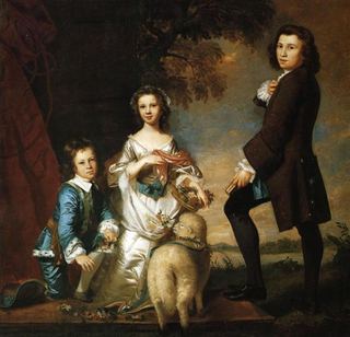 Томас и Марта Нит с наставником, 1748 - Джошуа Рейнольдс