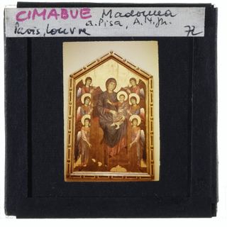 Чимабуэ, Мария с ангелами, из Сан-Франческо в Пизе.