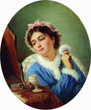 У туалета, 1863 - Константин Маковский