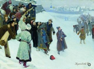 Кулачный бой на Москве-реке, 1897 - Борис Кустодиев