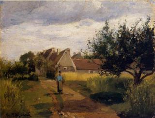 Въезд в деревню, c.1863 - Камиль Писсарро
