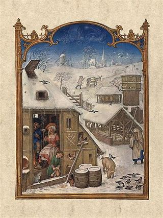Февраль, Бревиарий Гримальди, c.1517 - Саймон Бенинг