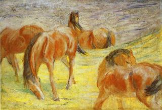 Пасущиеся лошади, 1910