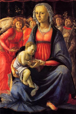Богоматерь с Младенцем в окружении пяти ангелов, c.1470