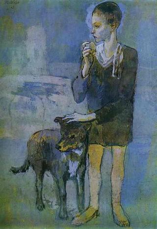 1905 GarЗon avec un chien