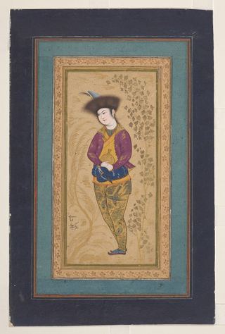 Юноша в золотых штанах, картина Резы Аббаси (ум. 1635).