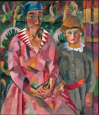 Портрет жены и дочери художника, 1915 - Аристарх Лентулов