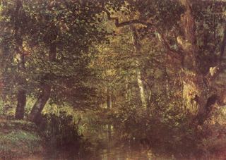 Водоток в лесу, c.1860 - Констант Тройон
