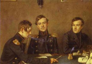 Андрей, Григорий и Александр Дружинины, c.1840 - Павел Федотов