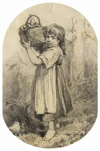 Девушка с лукошком, 1870 - Виктор Васнецов