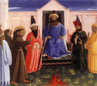 Суд огнем святого Франциска перед султаном, c.1429 - Фра Анджелико