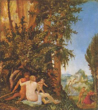 Пейзаж с семьей сатиров, 1507