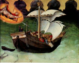 Алтарь Кваратези, Святой Николай спасает корабль, потерпевший крушение, 1425