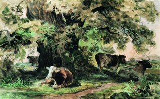 Коровы под дубом, 1863 - Иван Шишкин