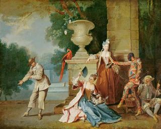 Итальянские комики в парке, c.1725