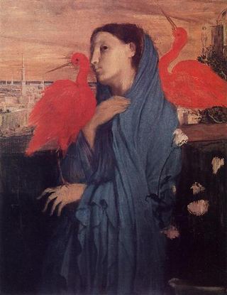 Женщина на террасе (Молодая женщина и ибис), 1857
