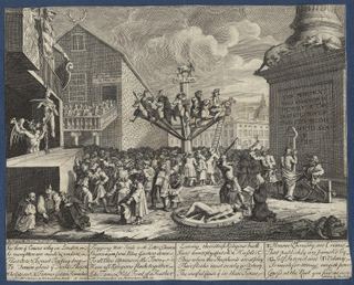 Эмблематическая гравюра схемы Южного моря, 1721 г.