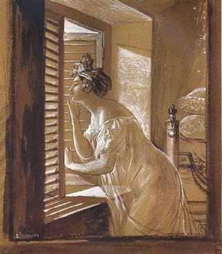 Итальянка, посылающая воздушный поцелуй, 1826 - Карл Брюллов