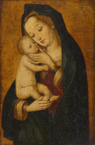 Мария, ласкающая ребенка, c.1499