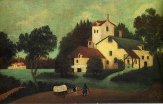 Повозка перед мельницей, 1879
