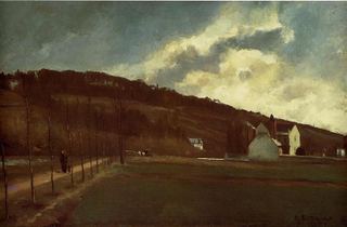 Берега реки Марны зимой, 1866 - Камиль Писсарро