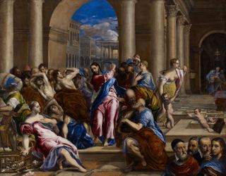 Христос изгоняет торговцев из храма, 1571 - 1576