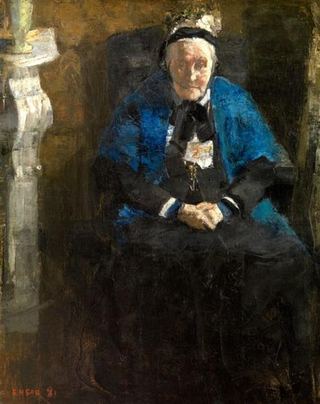 Старушка с синей шалью (Бабушка художника), 1881