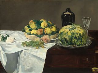 Натюрморт с дыней и персиками