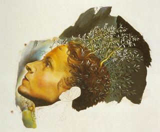 Автоматическое начало портрета Галы (неоконченный), 1932