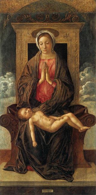 Мадонна на троне, лелеющая спящего ребенка, 1475