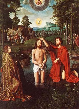Крещение Христа (центральная часть Триптиха Яна де Тромпа), около 1505 - Жерар Давид