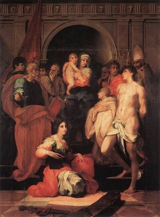 Мадонна на троне и десять святых, 1522