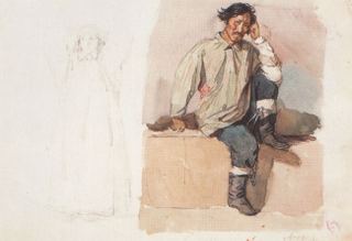 Хакас со скованными цепями ногами, 1873 - Василий Суриков