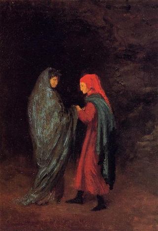 Данте и Вергилий у входа в ад, 1857 - 1858
