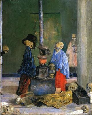 Скелеты, пытающиеся согреться, 1889