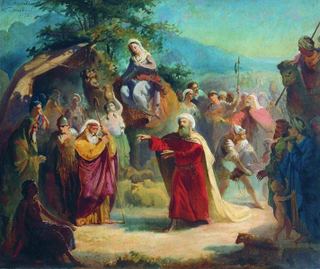 Встреча Исаака и Елеазара, 1858 - Константин Маковский