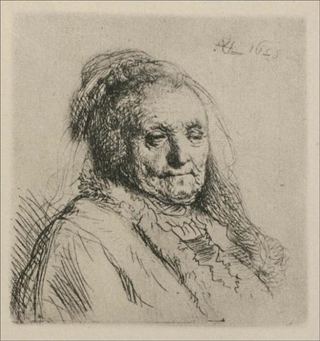 Бюст старухи, матери Рембрандта, 1628