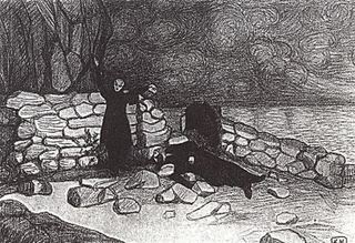 Сцена из драмы Леонида Андреева «Анафема», 1909