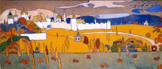 Город-крепость в осеннем пейзаже, 1902 - Василий Кандинский
